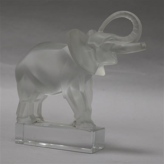 A Lalique signed post war elephant